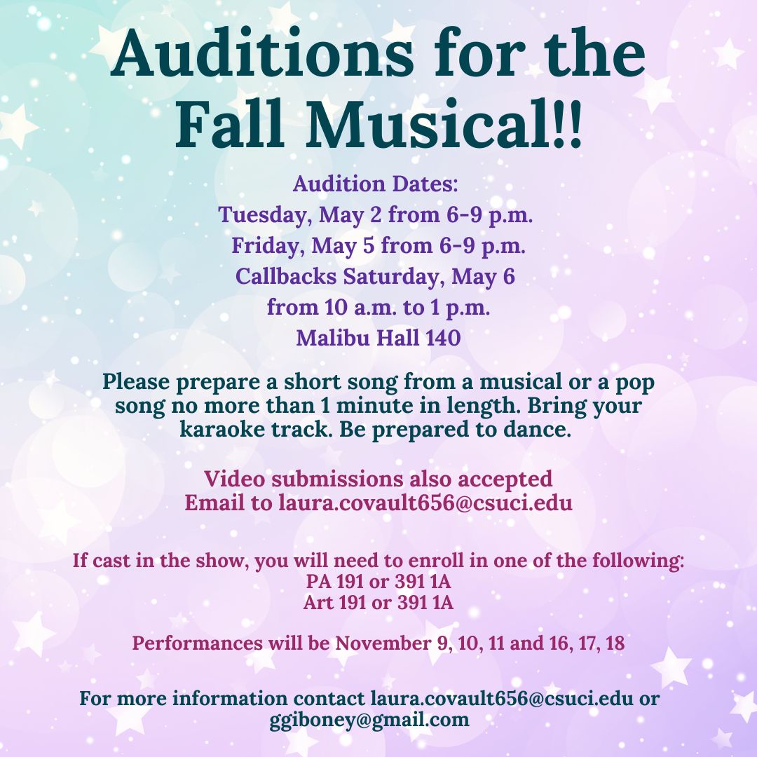 Fall 2023 Musical Auditions May 2-6